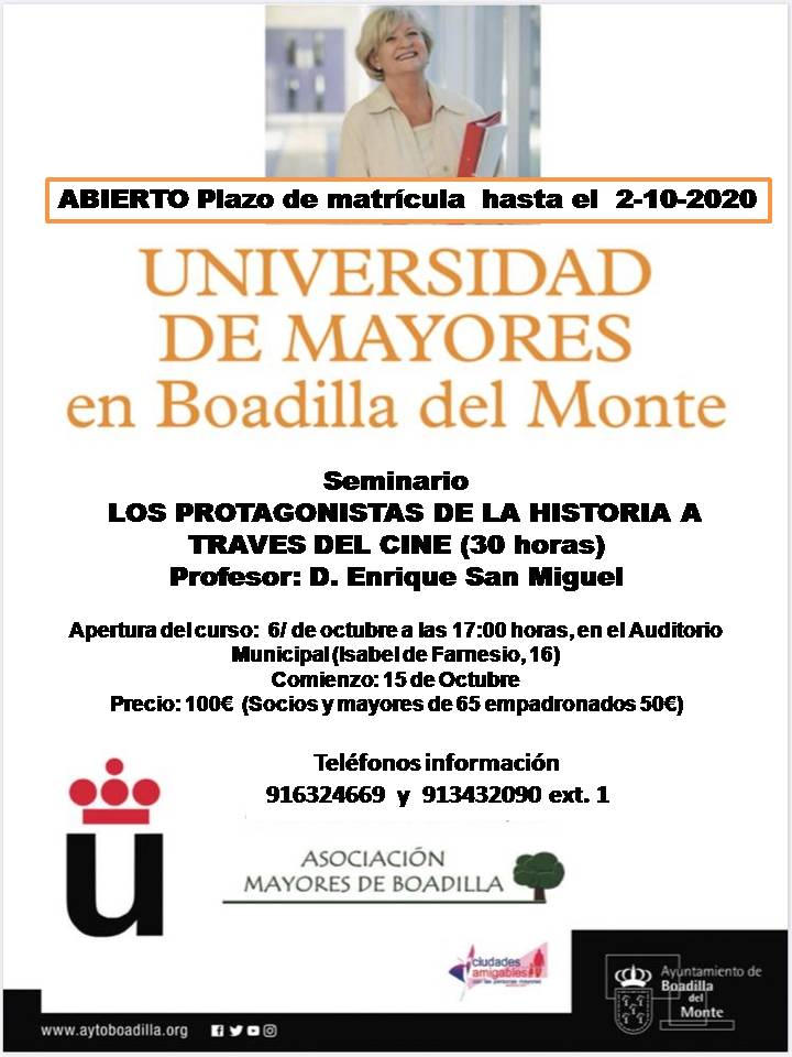 SEMINARIO UNIVERSIDAD DE MAYORES: INICIO 15/10/2020